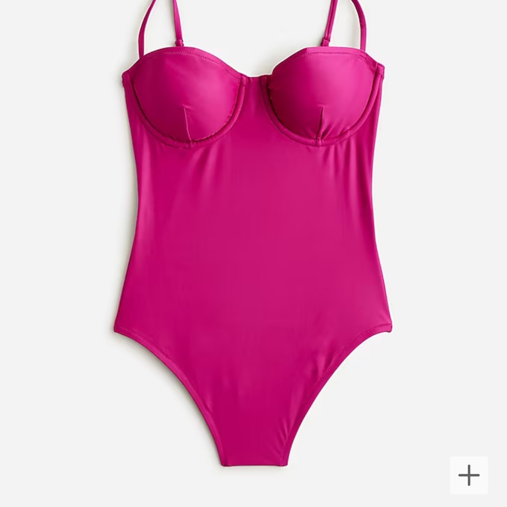 NWT J Crew Balconette Underwire One Piece Swimsuit in Magenta Orchid Size 4